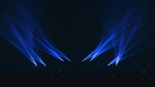 Vellum — composição espacial em luz azul